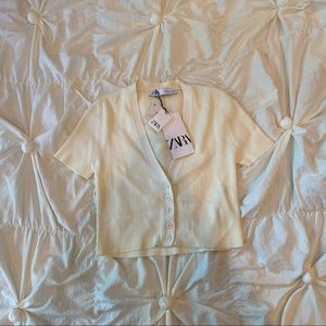 Zara white cropped top